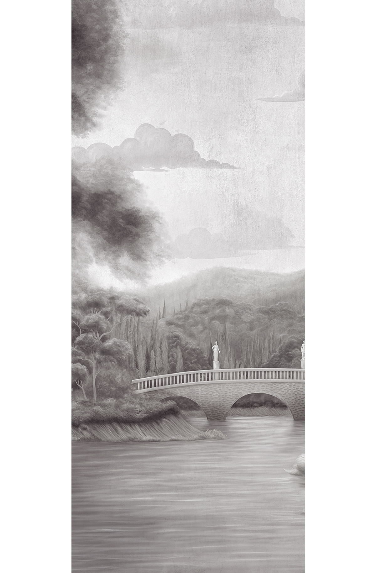 Papier peint panoramique Paysage Classique Park gris graphite - C H260 - Wall Designs IV de Masureel | Réf. MAS-DG4PAR1013-260