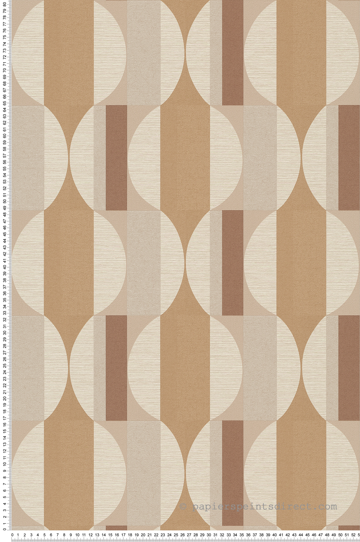Papier peint Géométrique Vintage marron beige - Santal de Montecolino | Réf. MC-CU3105