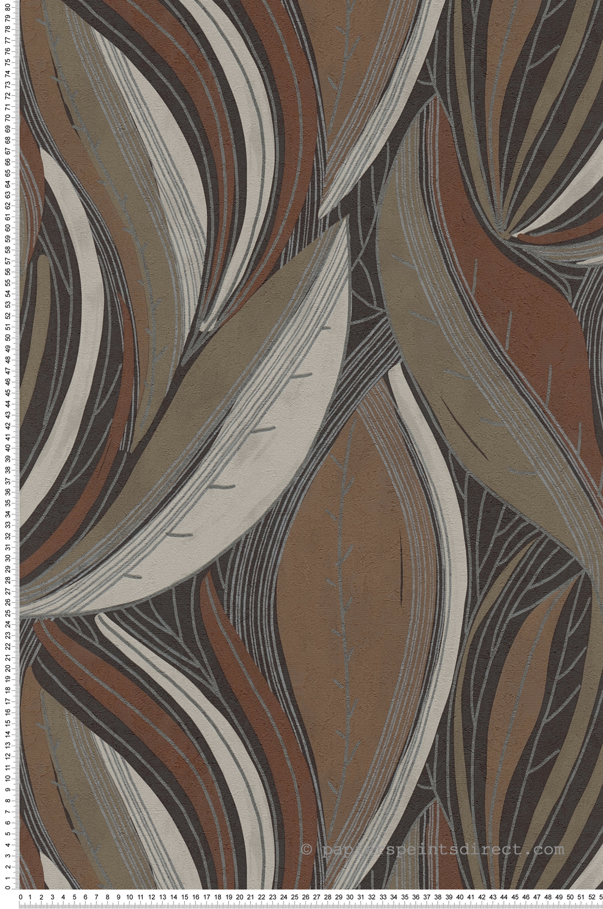 Papier peint Feuille Vague marron argenté - Metropolitan Stories 4 Hot Spots d'A.S. Création | Réf. AS-786553