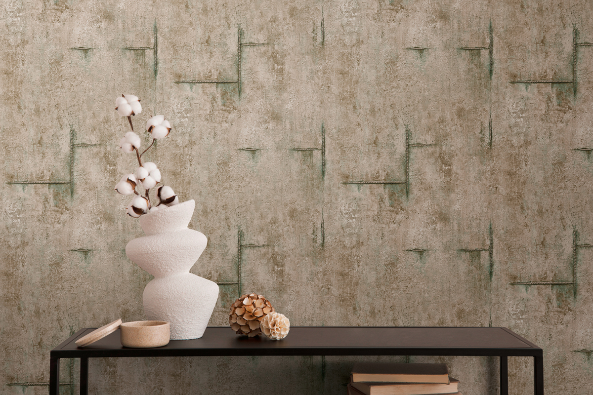 Papier peint Béton Graphite Groove gris ombre - Cosmoliving d'A.S. Création | Réf. AS-790854