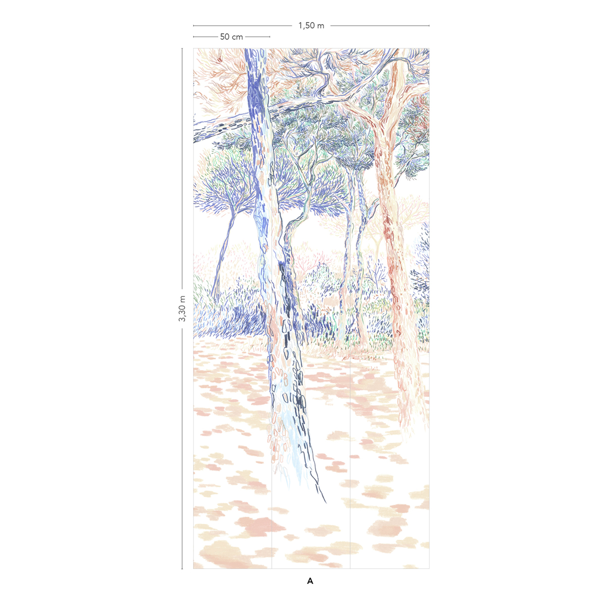 Papier peint panoramique Balade sous les pins Original A - 1/2/3 AMBr - Isidore Leroy