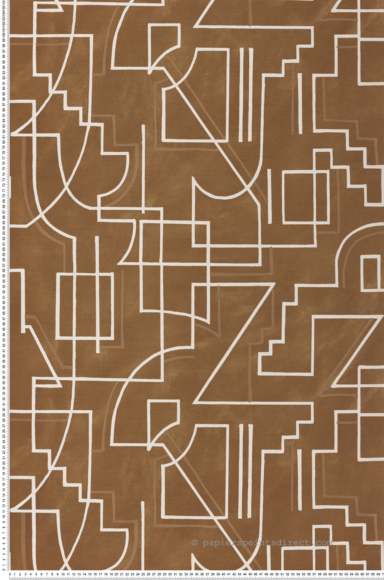 Papier peint Trait Graphique Alexander camel - Mouvements de Casamance | Réf. CAS-76022854