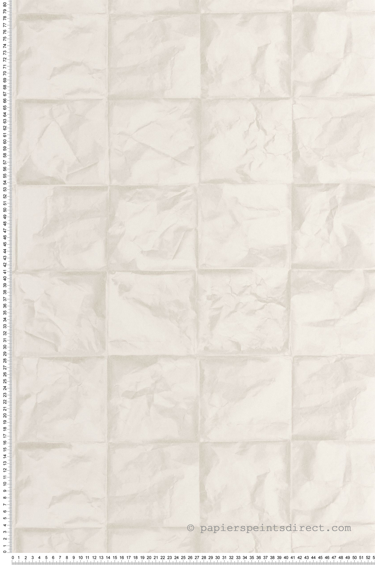 Papier peint Carreaux Papier Froissé blanc craie - Papercraft de Casadéco | Réf. PAPC89640330