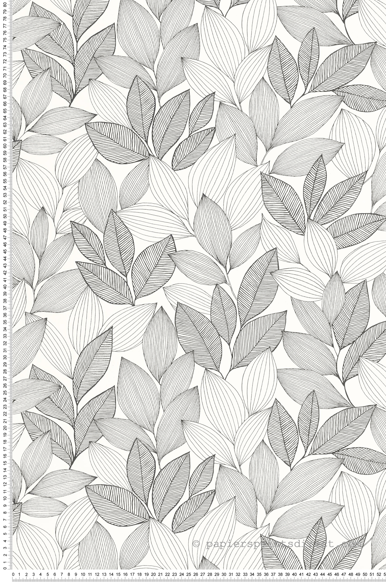 Papier peint Feuillage Little Botanica noir et blanc - Moonlight 3 de Casélio | Réf. MNL3107150945
