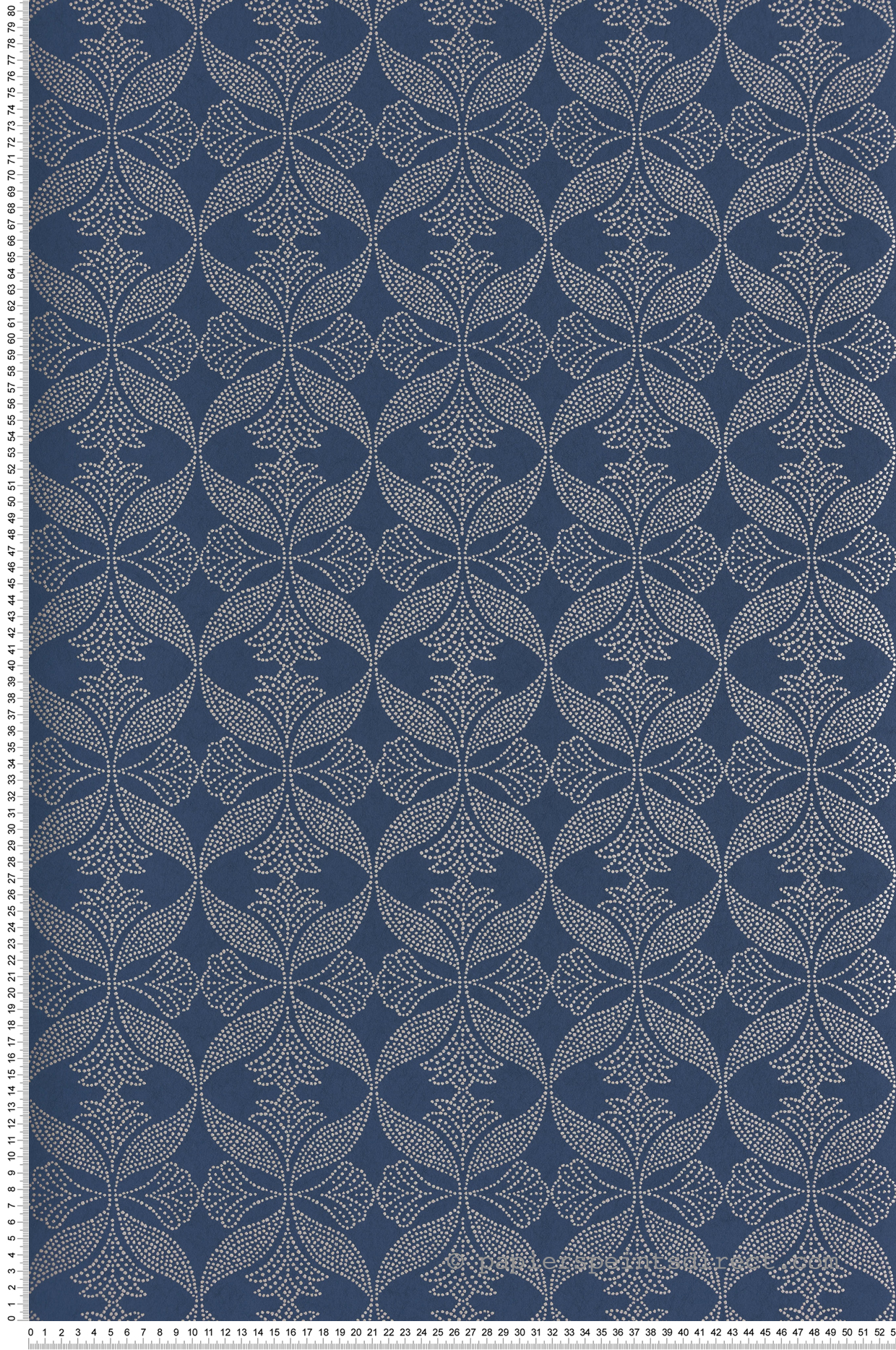 Papier peint Art Déco Graphique bleu argenté - Esterel de Montecolino | Réf. MC-AN28232