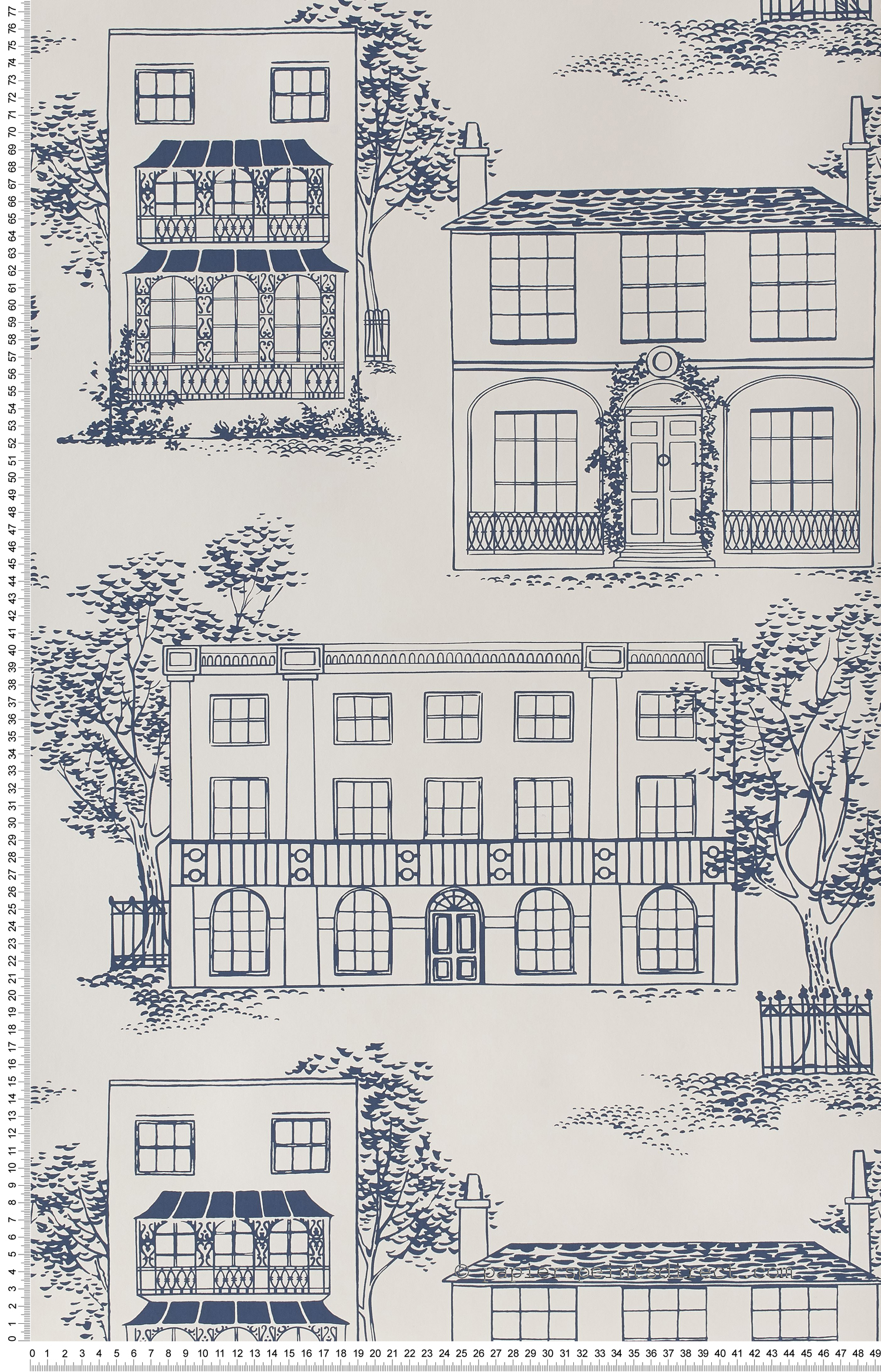 Hampstead Mid blue - 20th Century Papers de Little Greene