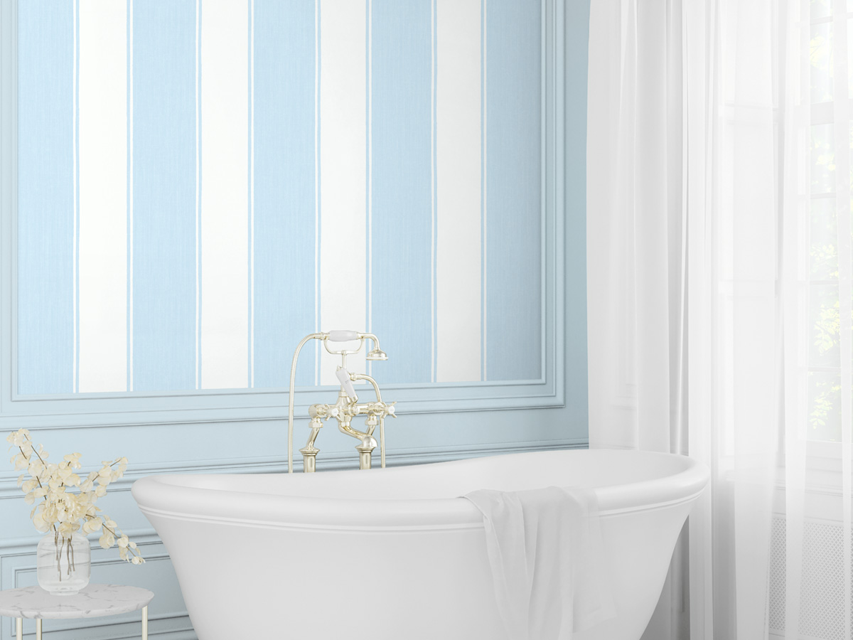 Papier peint Rayures Vintages bleu - Alice et Rose de Lutèce | Réf. LTC-VI81102