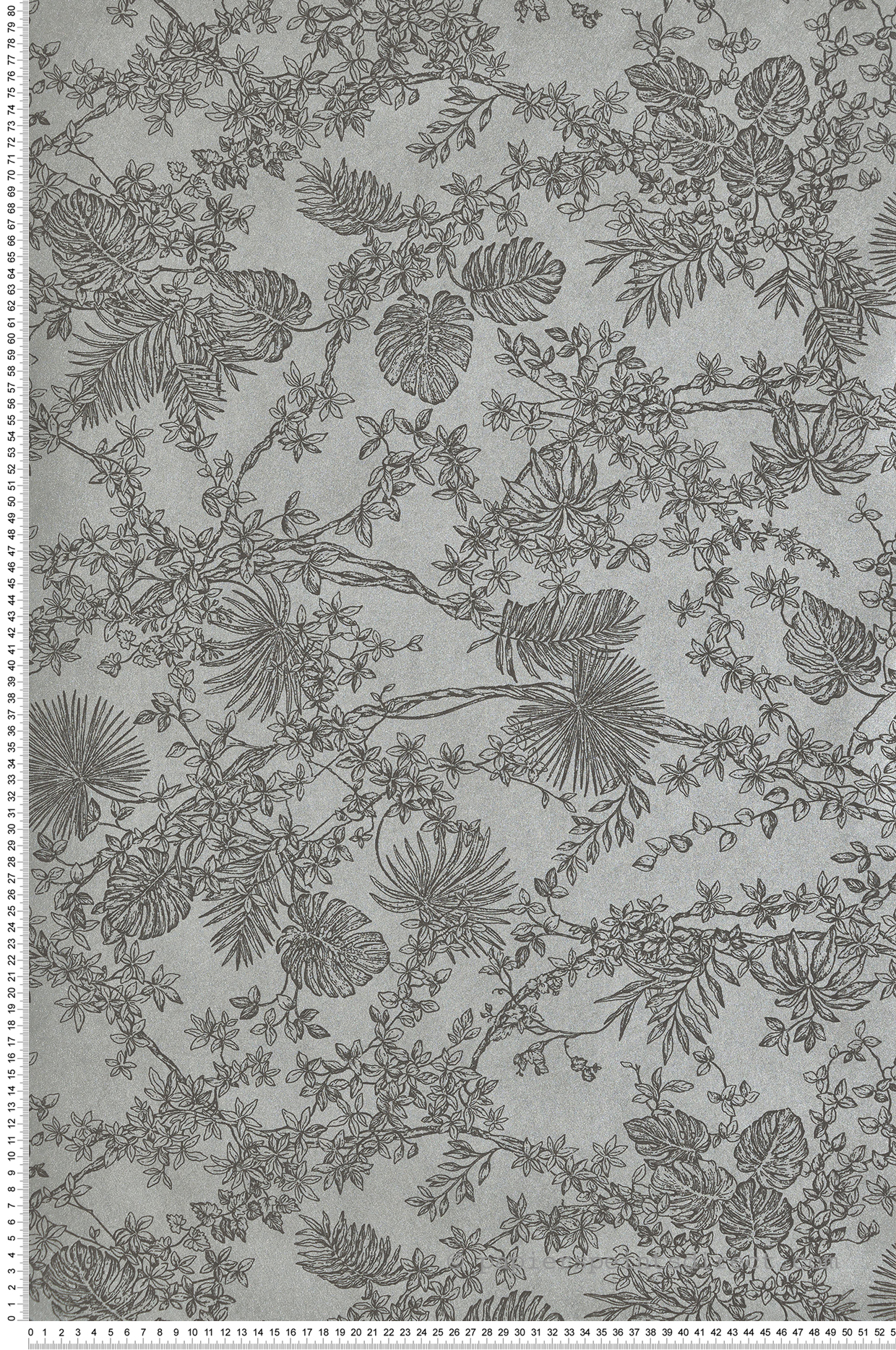 Papier peint Jardin Des Plantes Velours bleu irisé - Les Belles Toiles De Jouy de Casadéco AMBV | Réf. LBTJ88027314