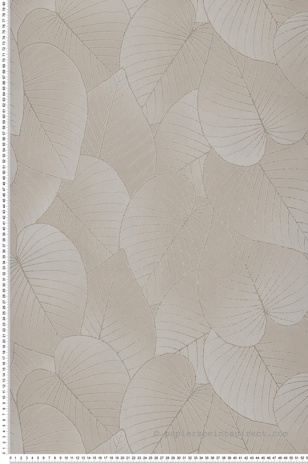Papier Peint Feuille Dark Leaves beige doré - Botanique d'Ugépa | Réf. UGP-B21207