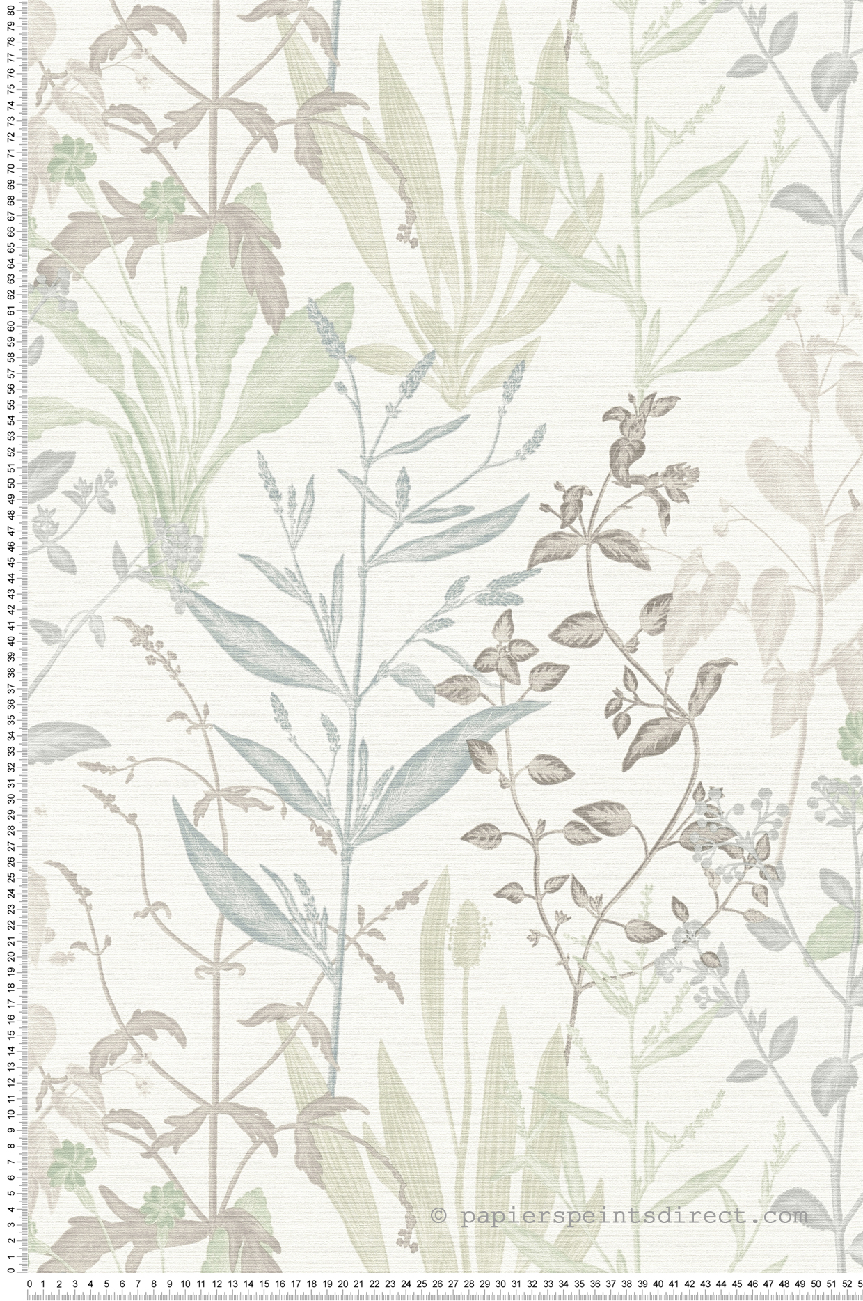 Papier peint Botanique Aquarelle Herbes vert amande - Vibes & Styles d'A.S. Création | Réf. AS-790092