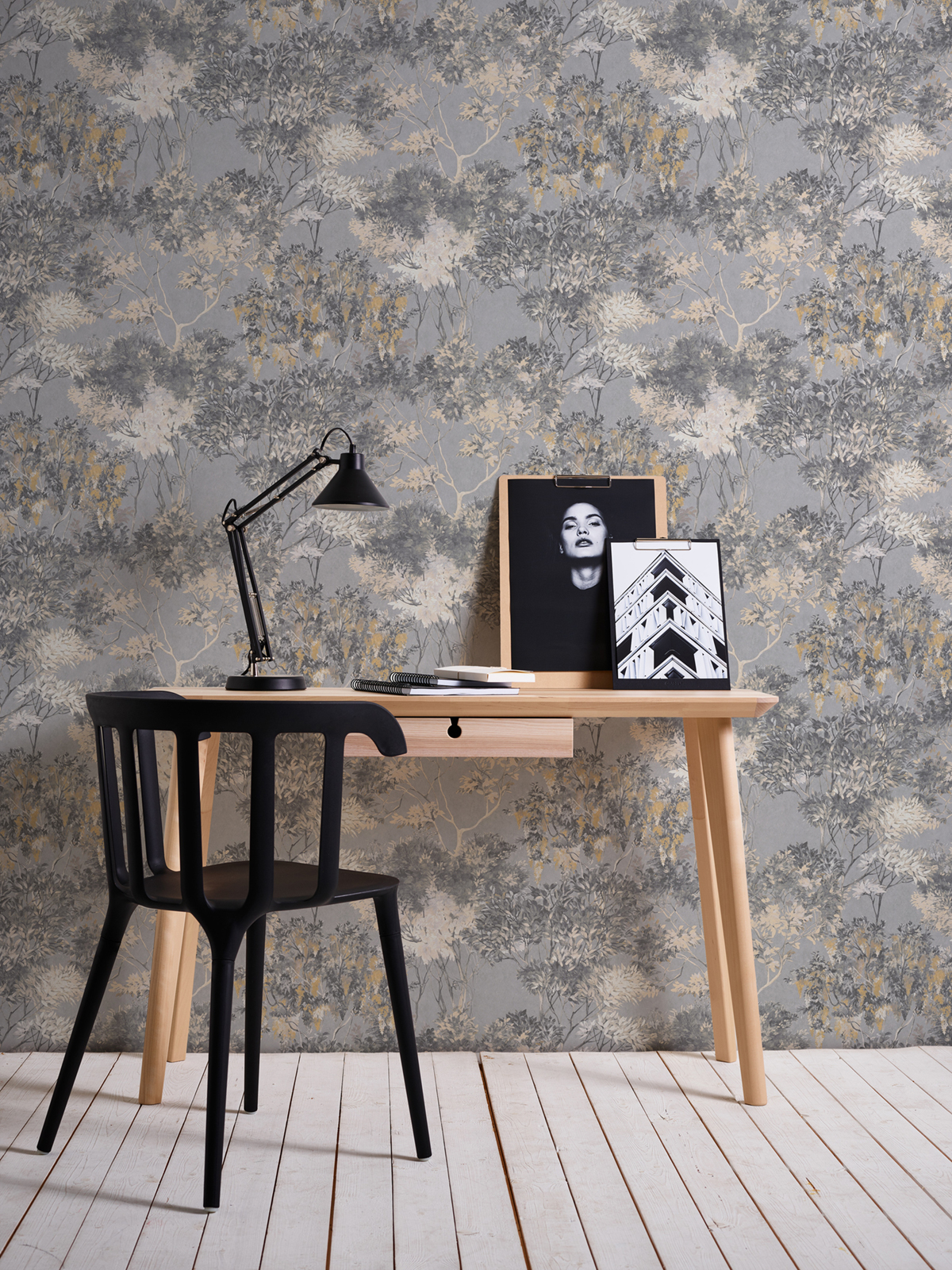 Papier peint Forêt Peinte gris - Arcade d'Architects Paper AMB2 | Réf. 39173-4