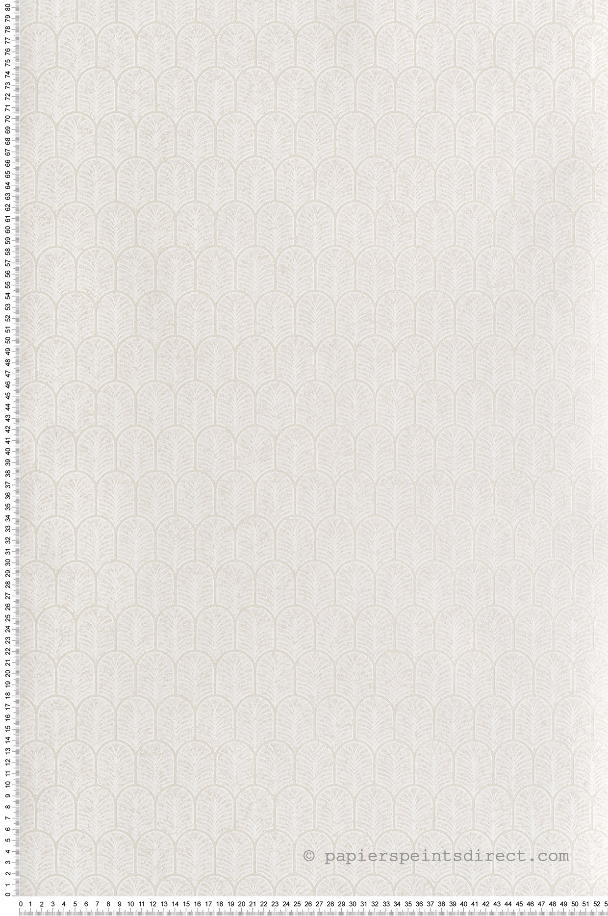 Papier peint Plume Art Déco blanc nacré - Unique de Lutèce | Réf. LTC-F-VL6001