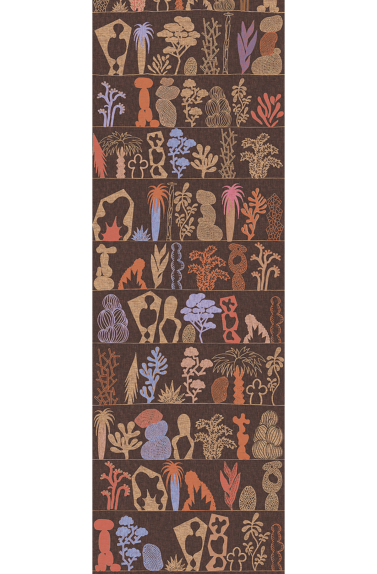 Papier peint panoramique Ethnique Gaudia parme brique - A H260 - Joy de Masureel | Réf. MAS-DGJOY2031-260