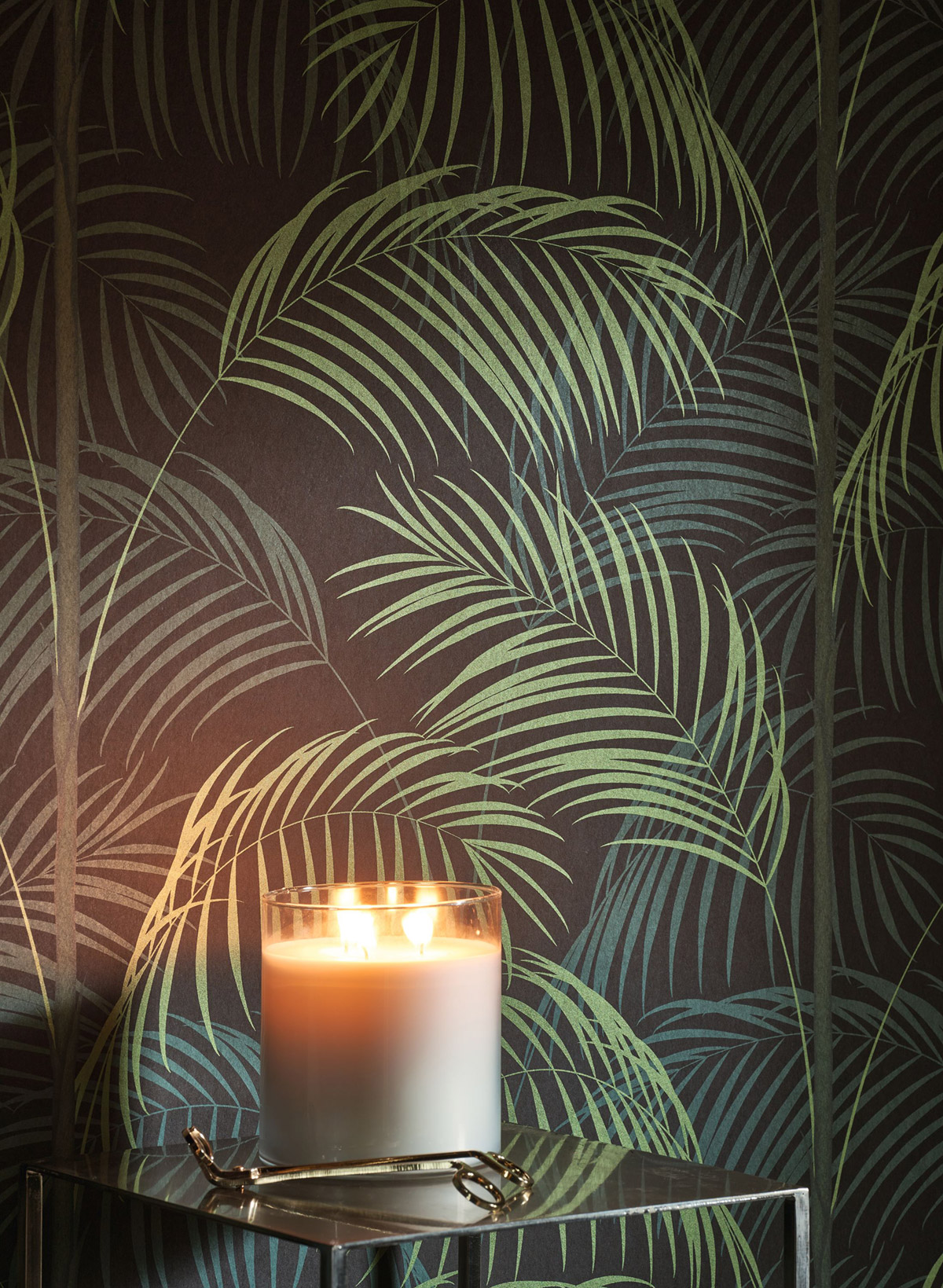 Papier peint Bambou le Tout Paris vert paon irisé - Années Folles de Casadéco | Réf. ANFO201037810