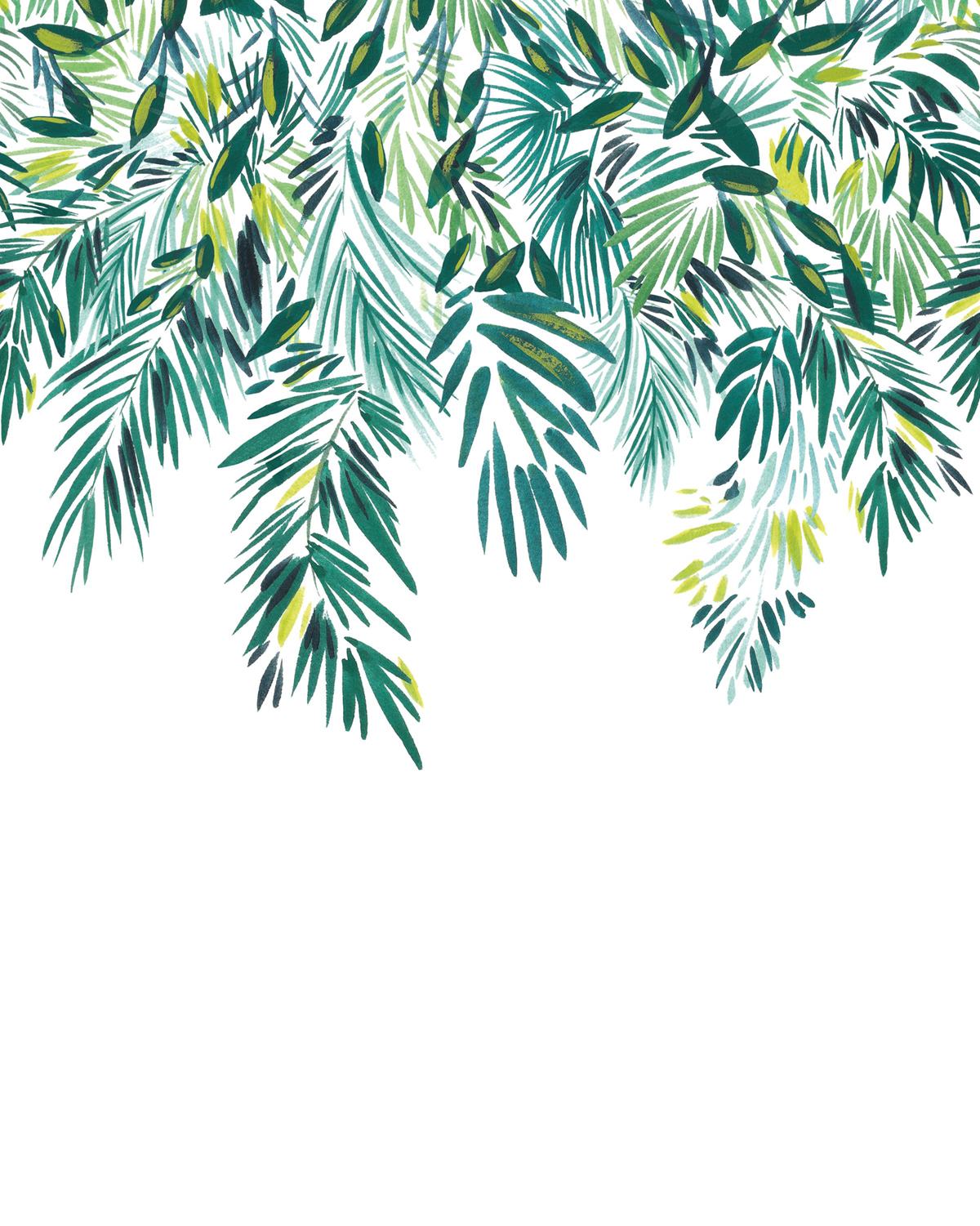 Papier peint panoramique Palmes Greenmood vert S 200X250 - Pimp My Wall de Casélio | Réf. PMW104687005