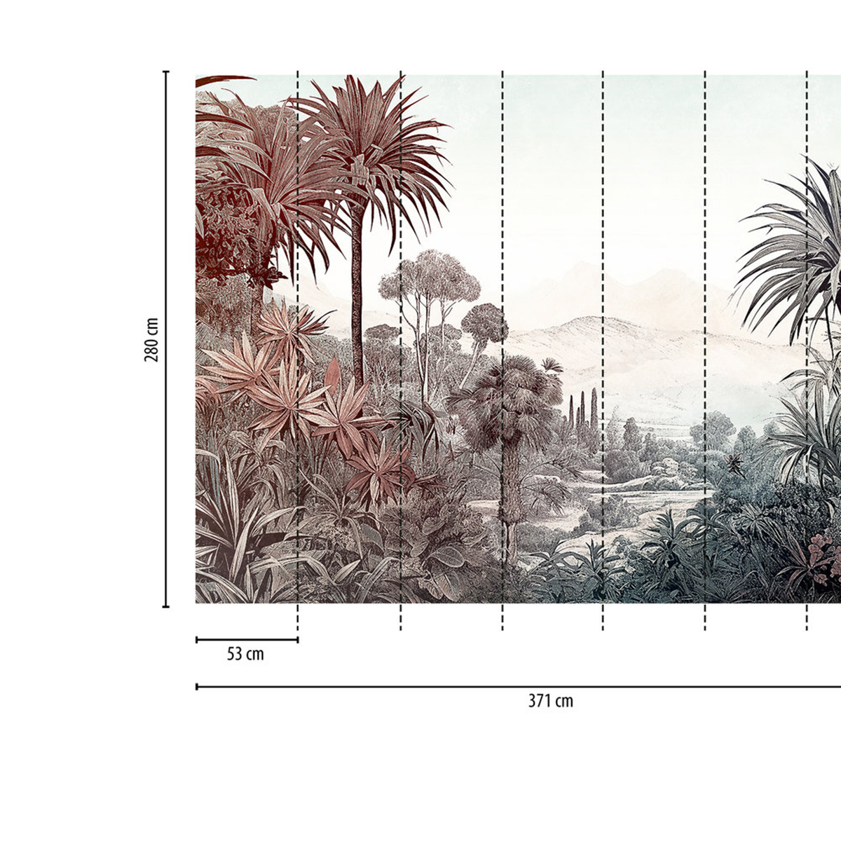 Papier peint panoramique Jungle Désert Palmier - The Wall 3 d'A.S. Création AMB3 | Réf. AS-399031