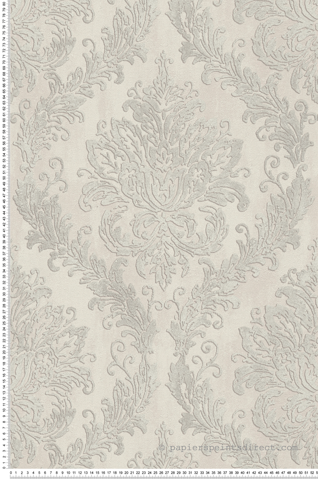 Papier peint Baroque Médaillon gris perle argenté - History of Art 2 d'AS Création | Réf. AS-790494