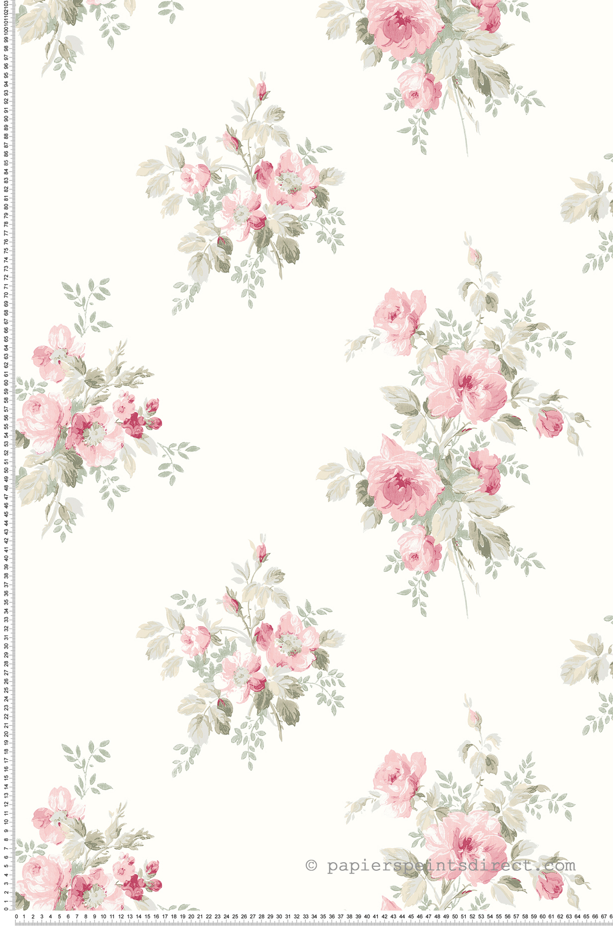 Papier peint Classique Bouquets rose - Alice et Rose de Lutèce | Réf. LTC-VI80911