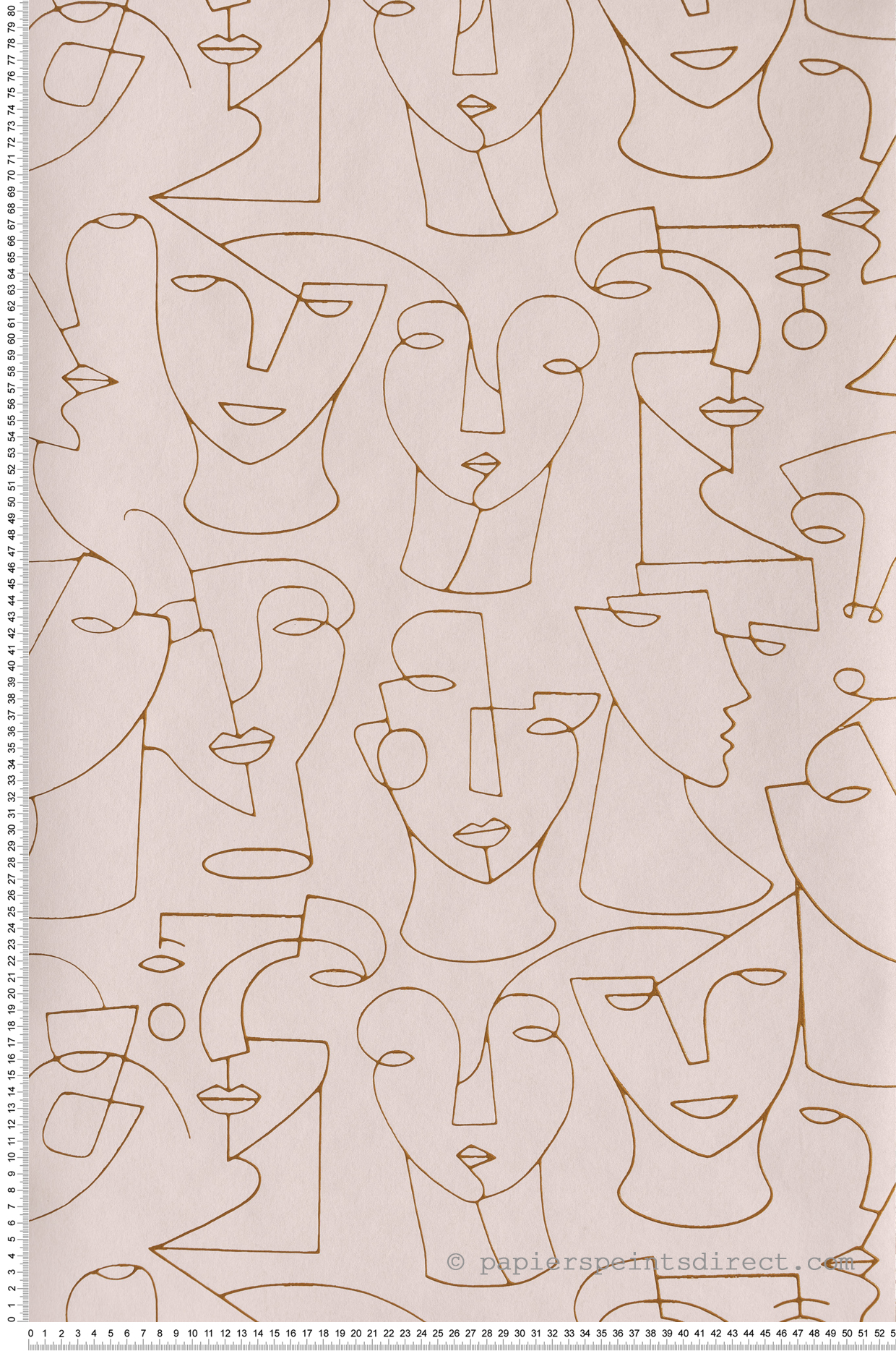 Papier peint Art Portrait rose et doré - Gallery de Casadéco | Réf. GLRY86164212