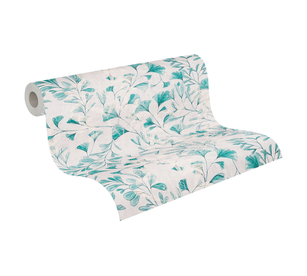 Papier peint Ginkgo Feuille bleu nordique - Anna D'Andrea d'A.S. Création AMB5| Réf. AS-782234