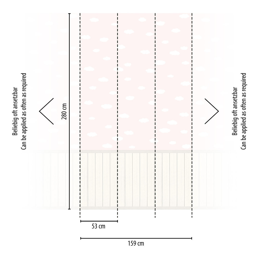 Papier peint panoramique Nuage Soubassement rose - Wallpanel d'A.S. Création AMBR | Réf. AS-398163