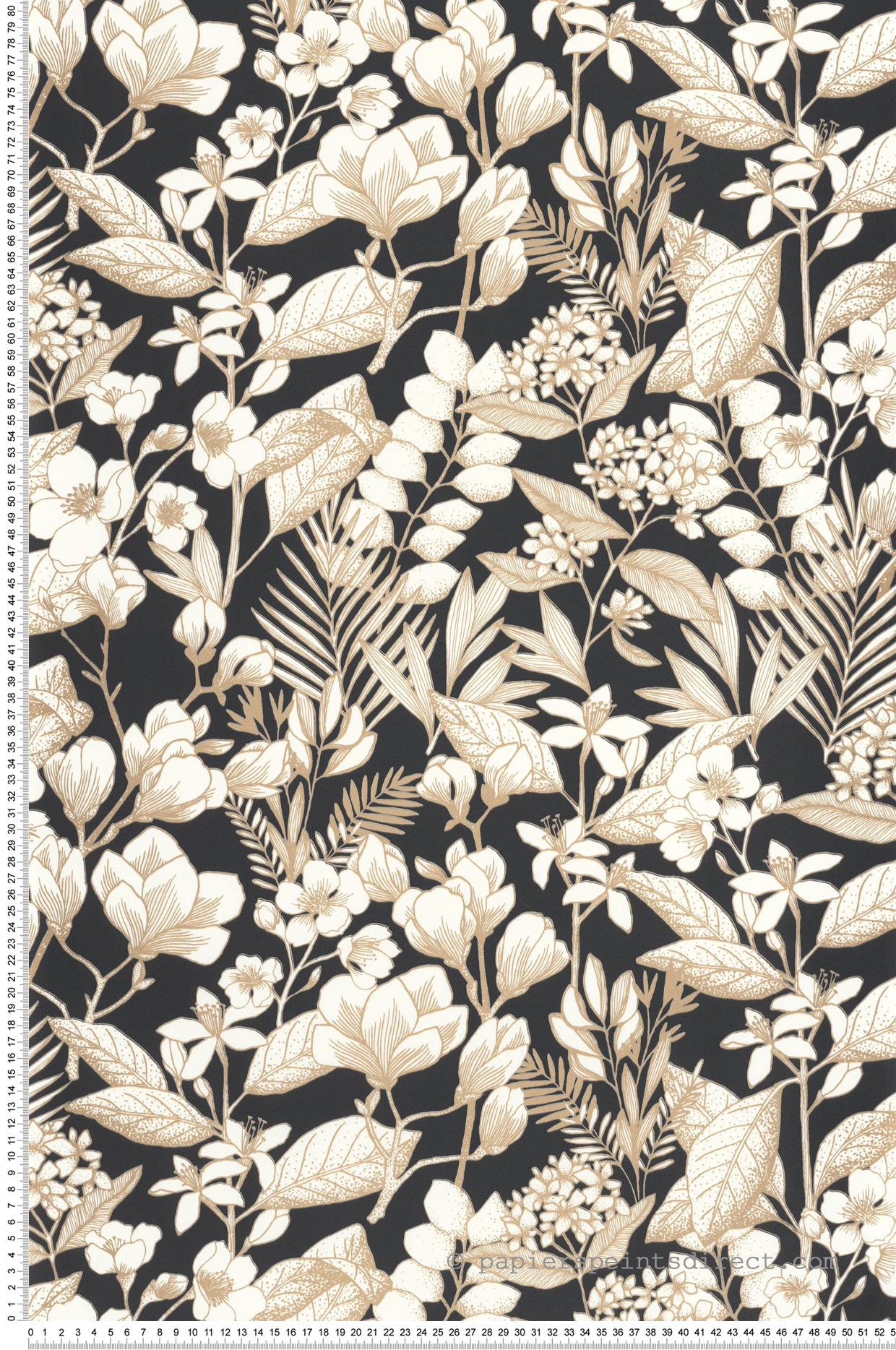 Papier peint Herbier Fleuri May noir doré - Moonlight 2 de Casélio AMB | Réf. MLGT104389023