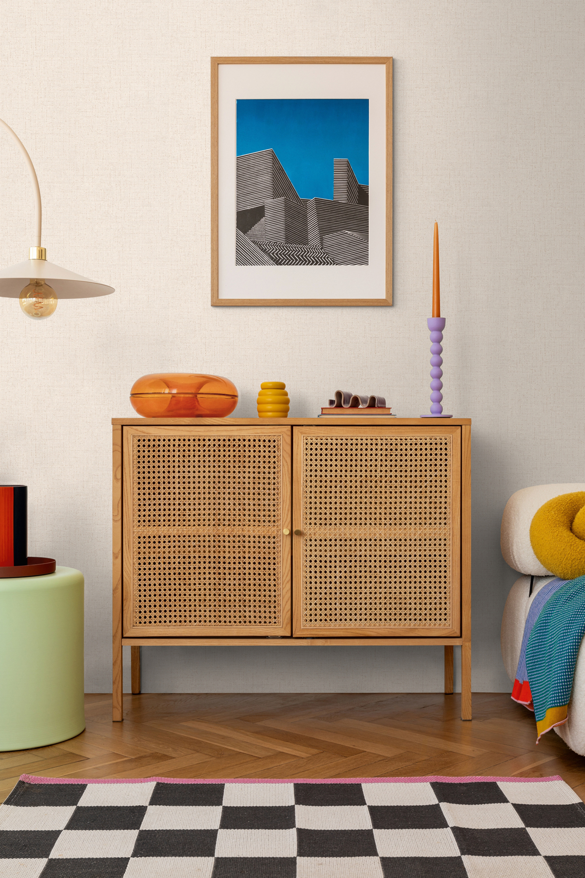 Papier peint Uni Tissage Métallisé blanc craie - Cosmoliving d'A.S. Création AMB2 | Réf. AS-790664