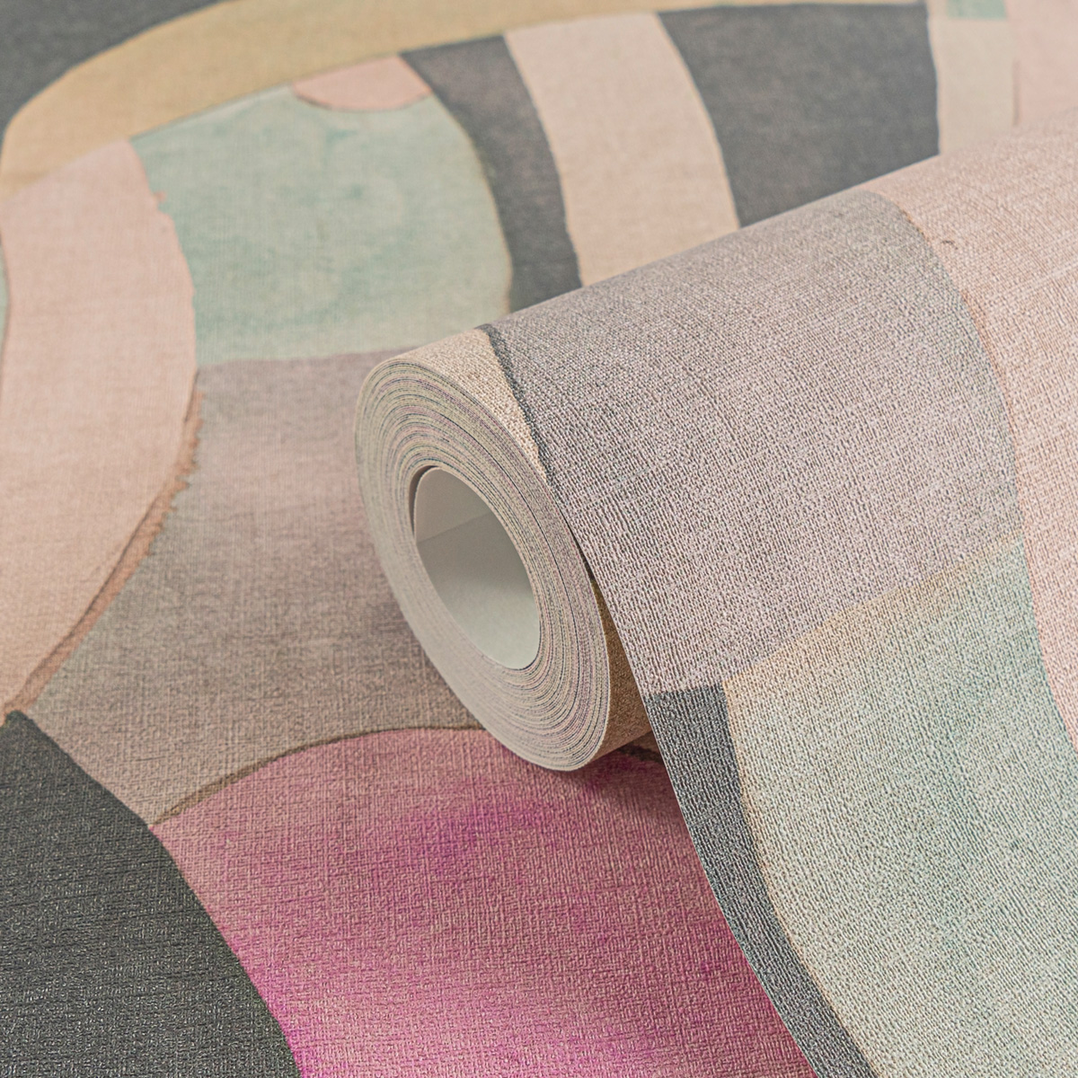 Papier peint Géométrie Contemporaine rose gris - Anna D'Andrea d'A.S. Création AMB4| Réf. AS-782142