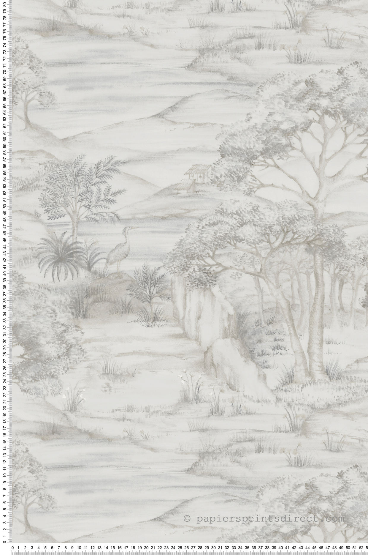 Papier peint Paysage Jungle gris - Aristide de Lutèce | Réf. LTC-484-1