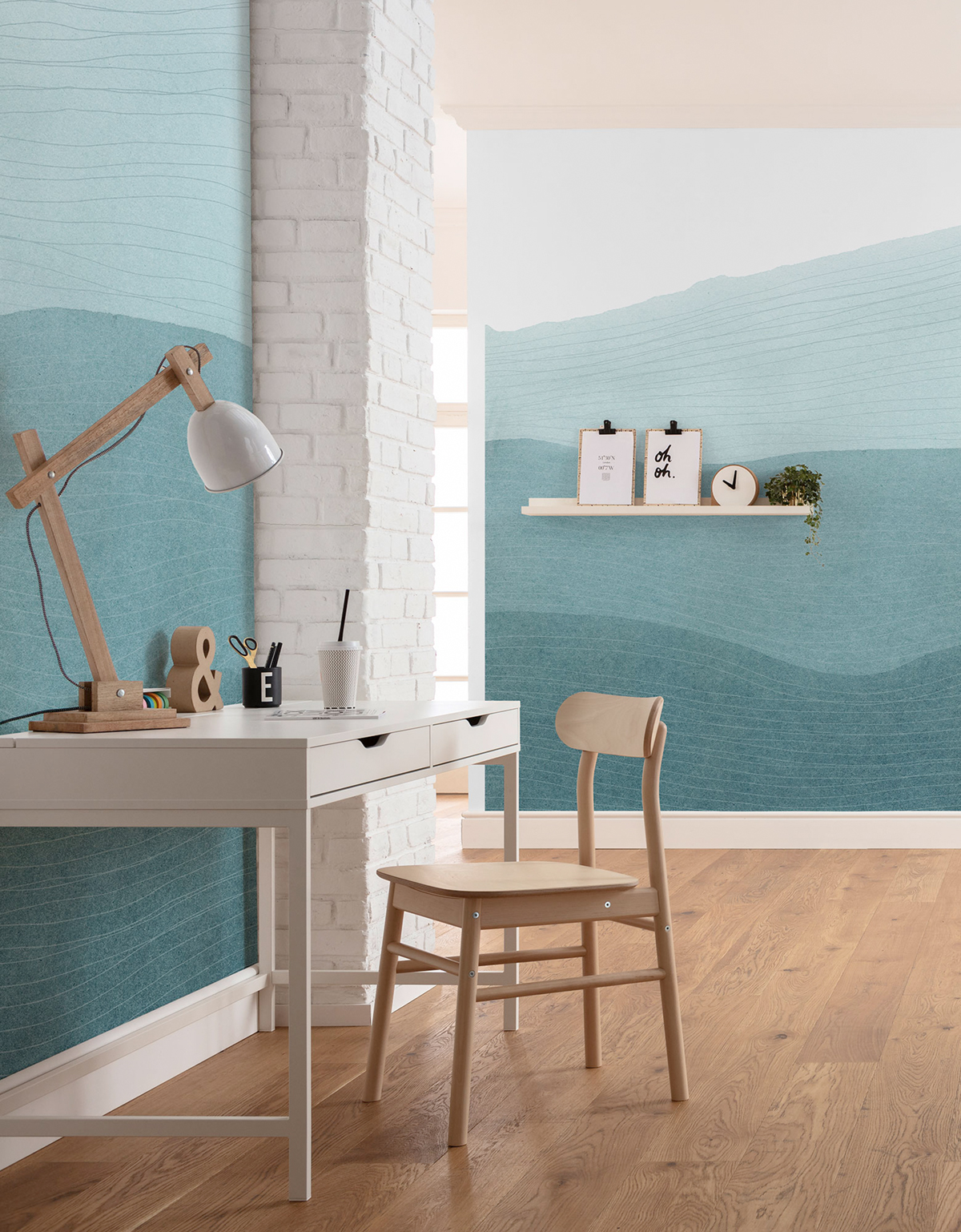 Papier peint panoramique Vague Mild Mounds bleu - Papier Peint Komar Infinity 2