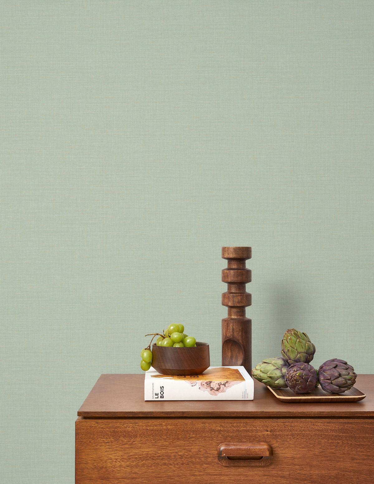 Papier peint Faux Uni Pointillé Smith vert doux - Carnaby Street de Casadéco | Réf. CARN200567238