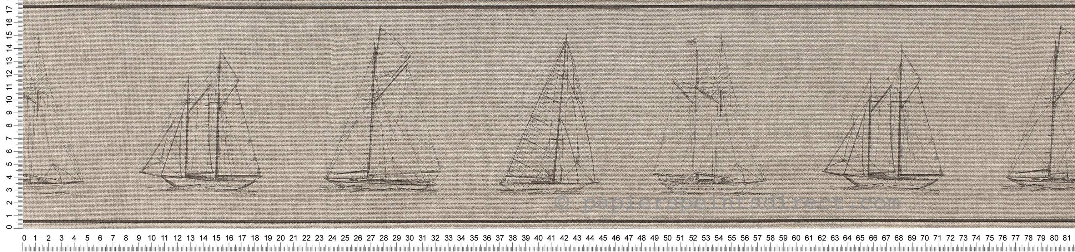 Frise bateau grise - Papier peint Marina de Casadéco