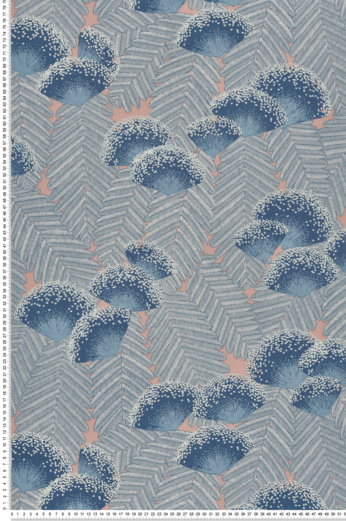 Papier peint Nature Feuillages rose - Elodie 1838 Wallcoverings d'Initiales | Réf. INI-90713801