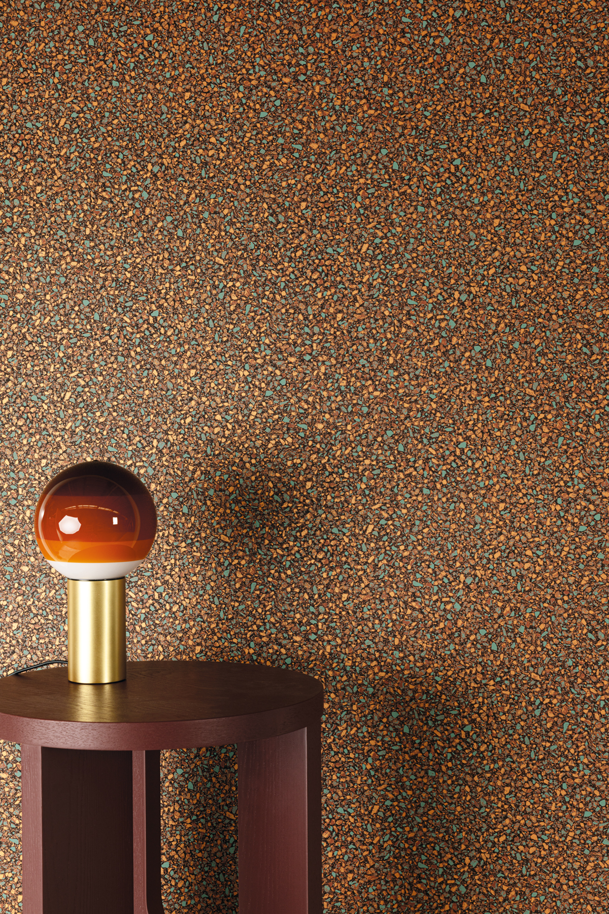 Papier peint Terrazzo Vintage Terraco rouille bleu métallisé - Rock de Masureel AMB2 | Réf. MAS-ROC004