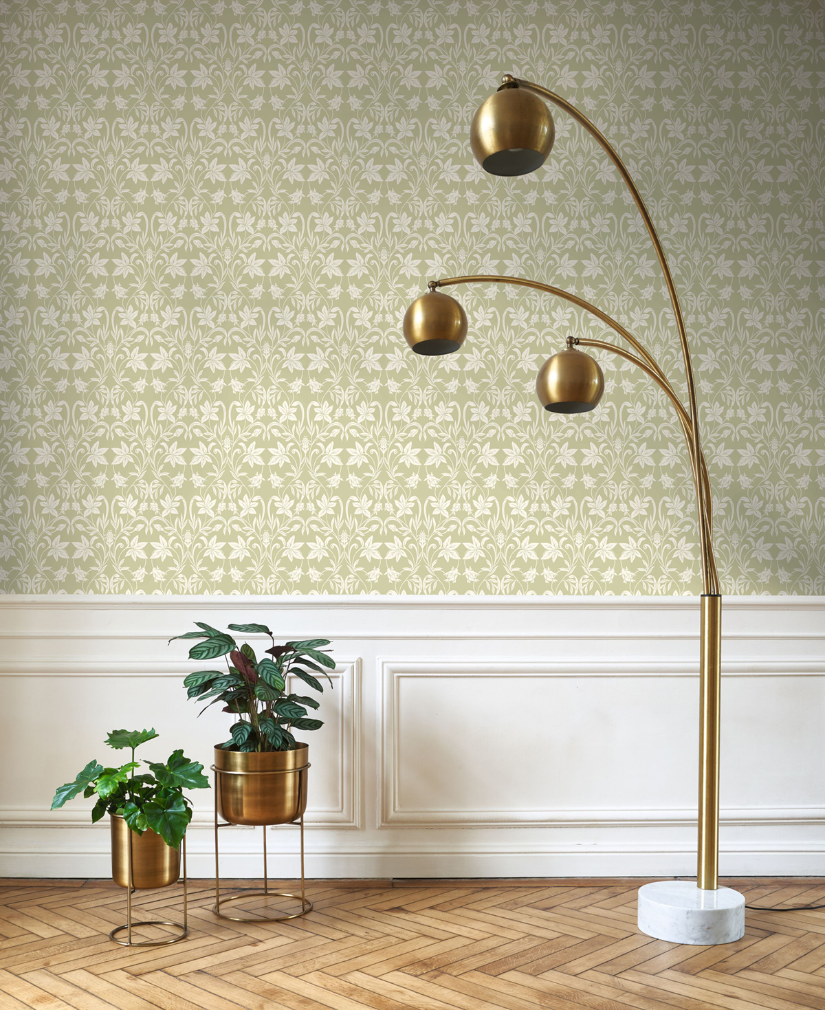 Papier peint Feuille Style Anglais Primrose vert pistache - Heritage de Casadéco | Réf. HETA201237245