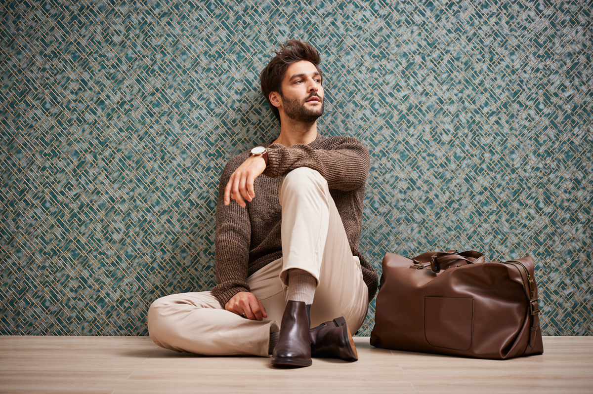 Papier peint Contemporain David vert doré - Metropolitan Stories 3 d'A.S. Création AMB3 |  Réf. AS-388285