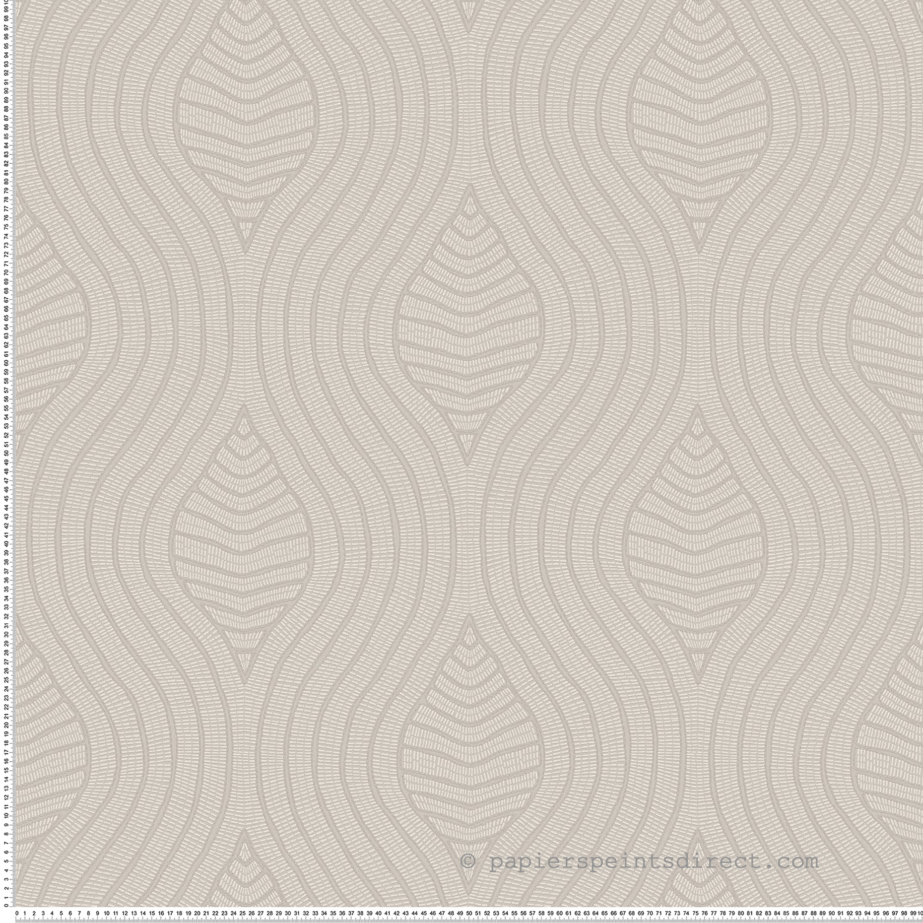 Papier peint Feuille Brodelia craie - Broderies de Casamance | Réf. CAS-76993466