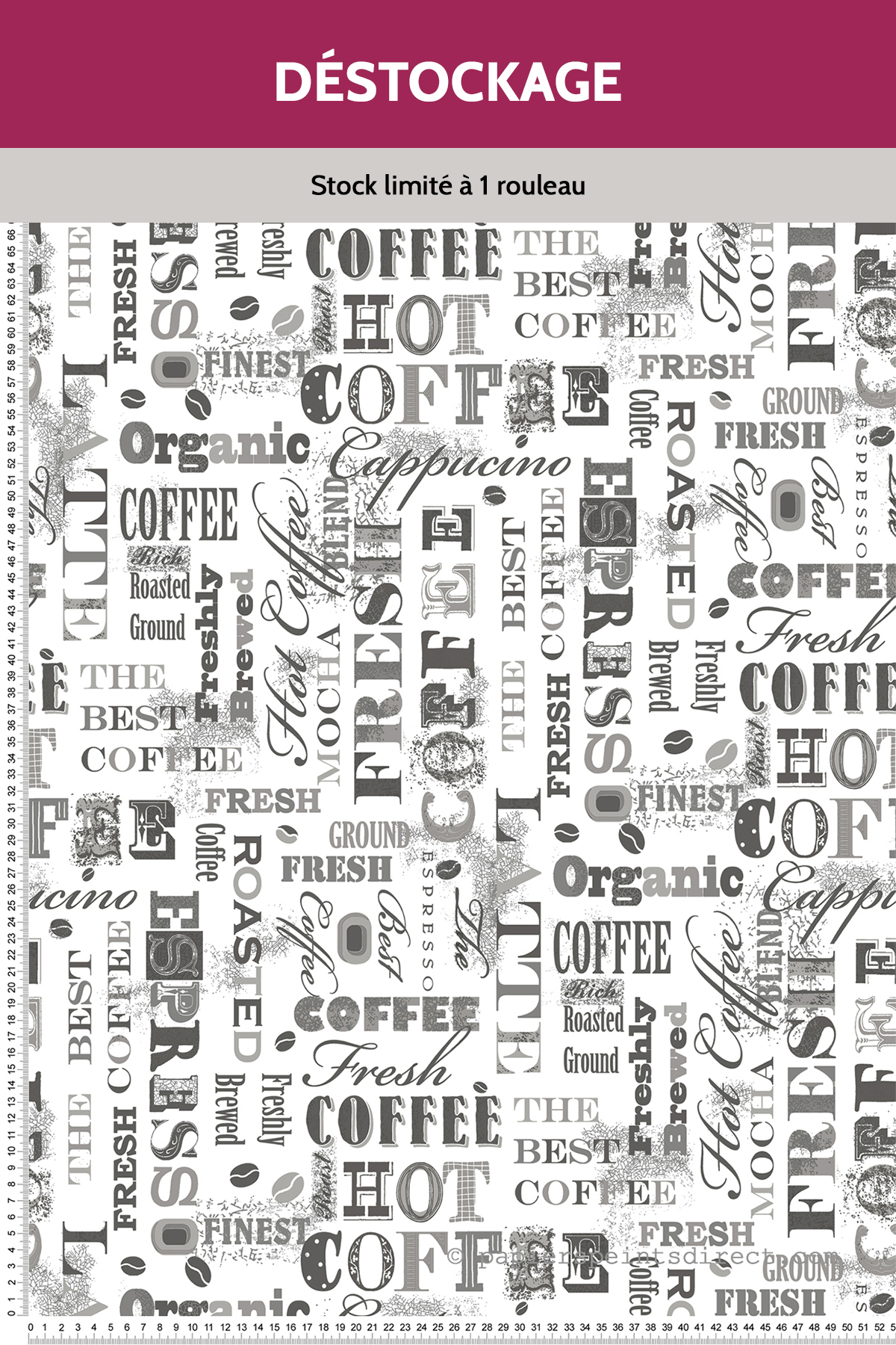 Papier peint Destockage - Coffee Words Gris - Nouvelle Cuisine 5