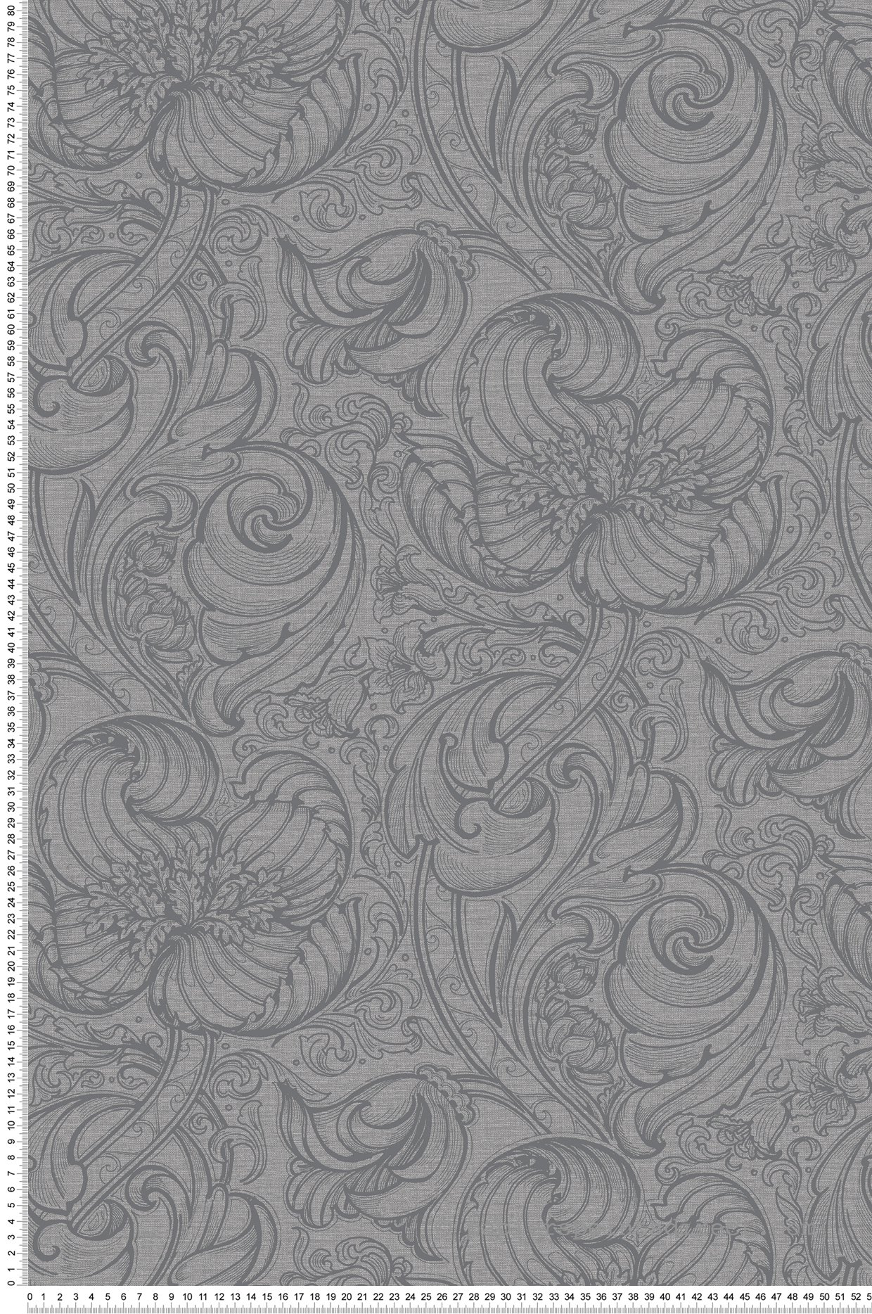 Papier peint Entrelacs Tulipe Lys gris bleuté - The Wall Llewelyn-Bowen de Lutèce | Réf. LTC-LB25114