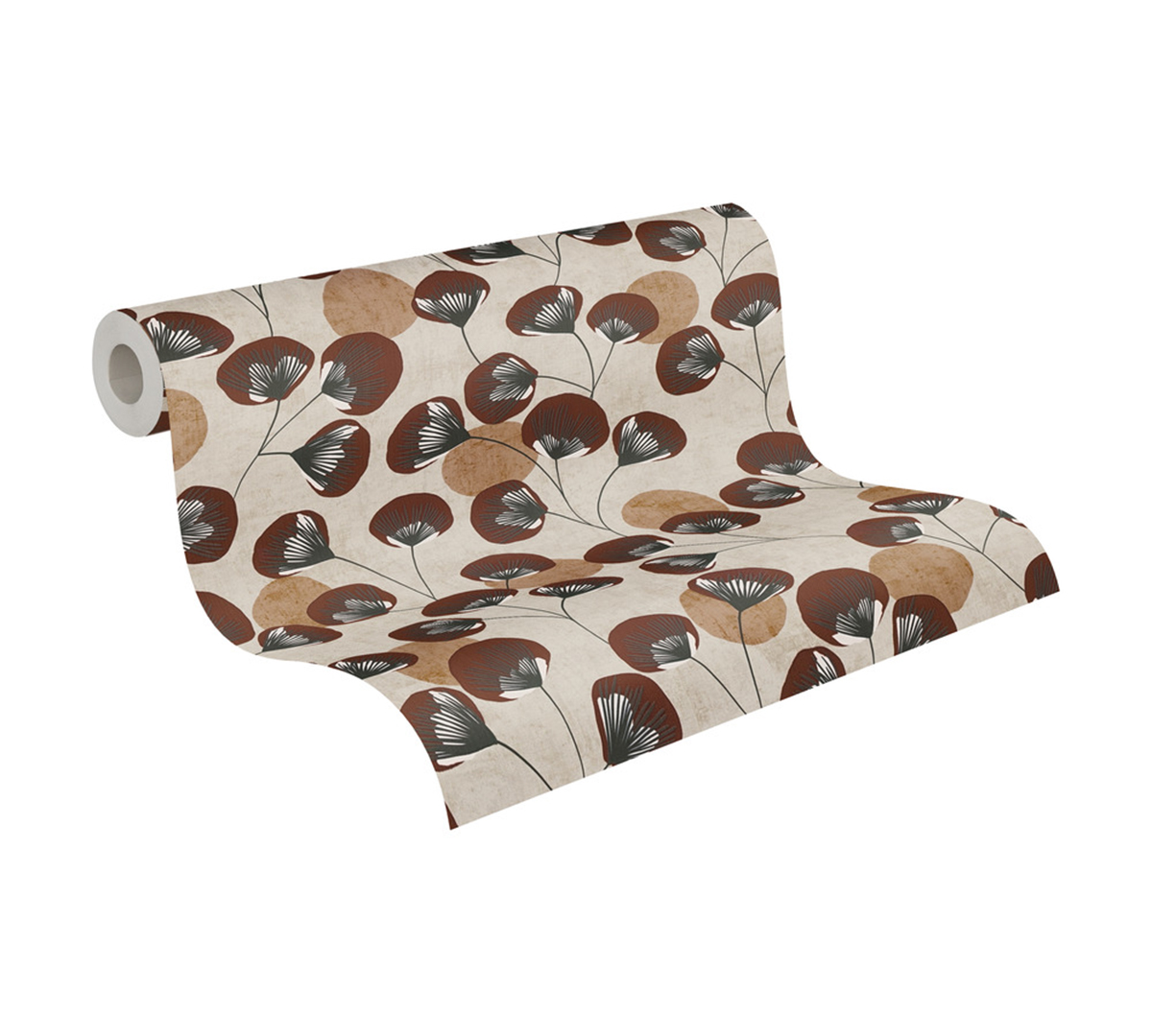 Papier peint Végétal Rétro Aster brun - Nordic Feeling d'A.S. Création ROLL | Réf. AS-791514