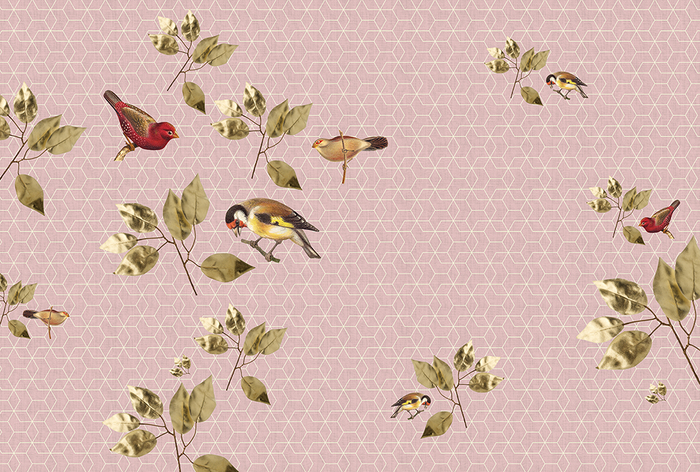 Papier peint panoramique Géométrique Oiseaux Brillant birds 1 - Référence DD114322 - Intissé 200g/m2 - Standard 400 x 270