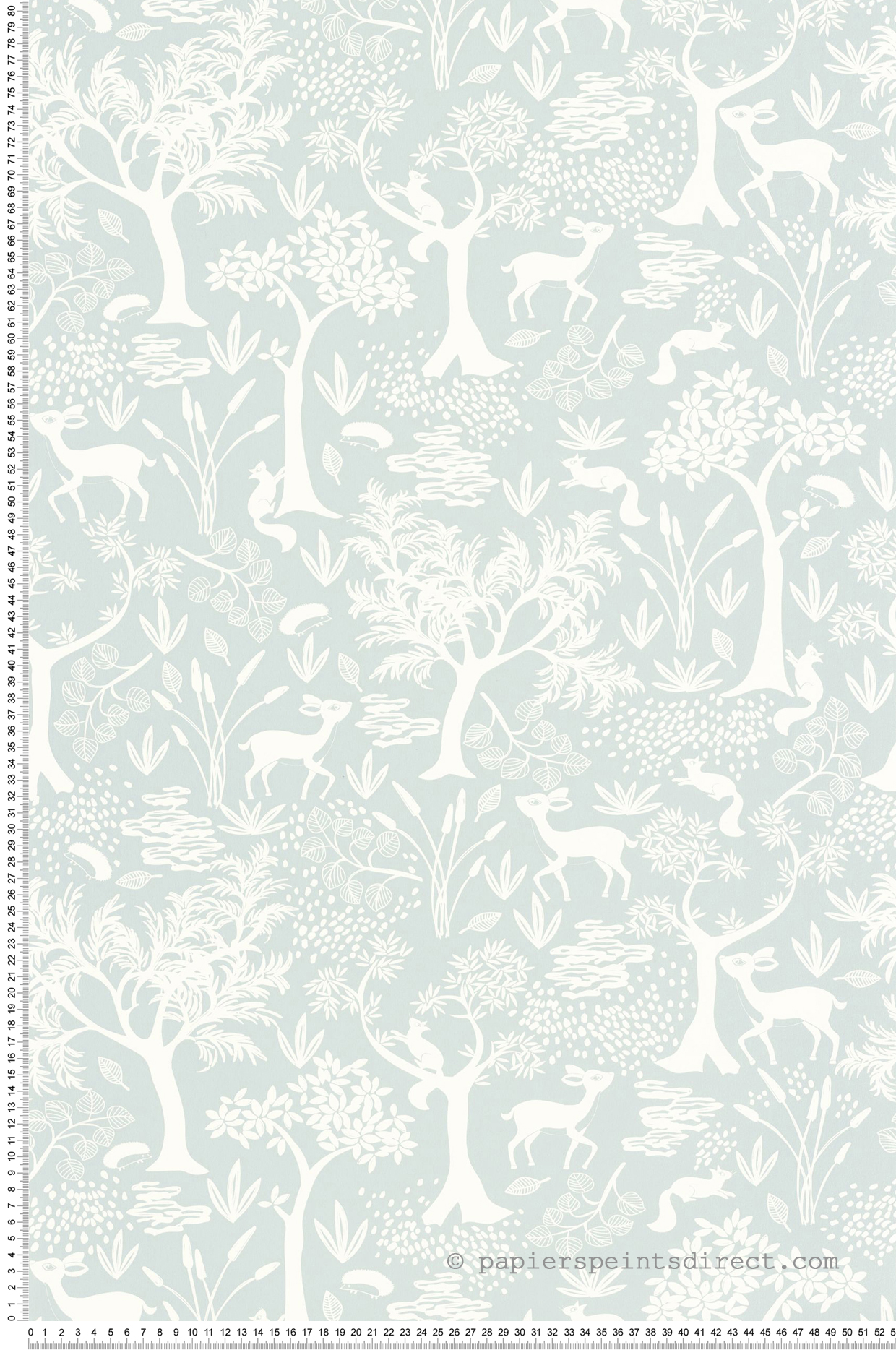 Papier peint Forêt Animaux Poetic bleu ciel - Once Upon A Time de Casadéco | Réf. OUAT88266548