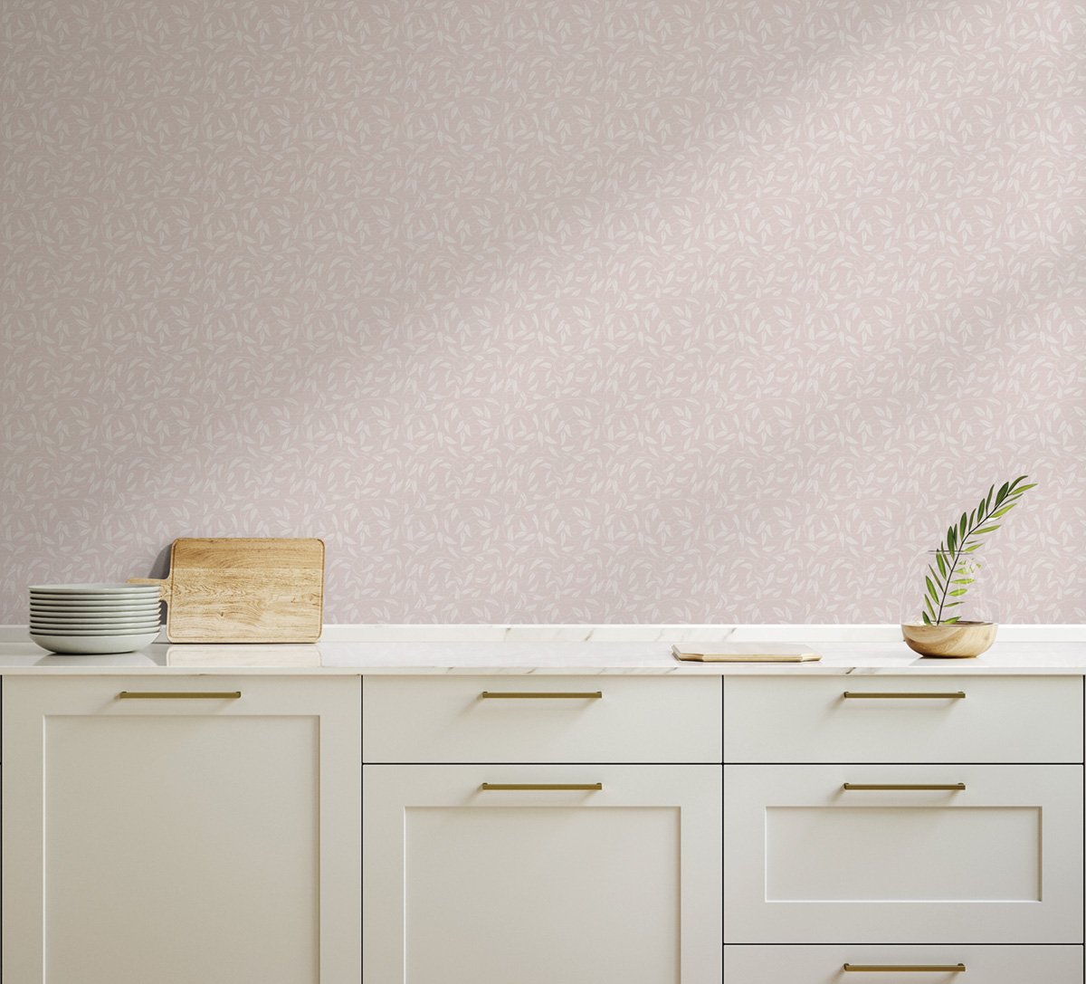 Papier peint Guirlande Feuille Liberty vieux rose - The Wall Llewelyn-Bowen de Lutèce | Réf. LTC-LB25161