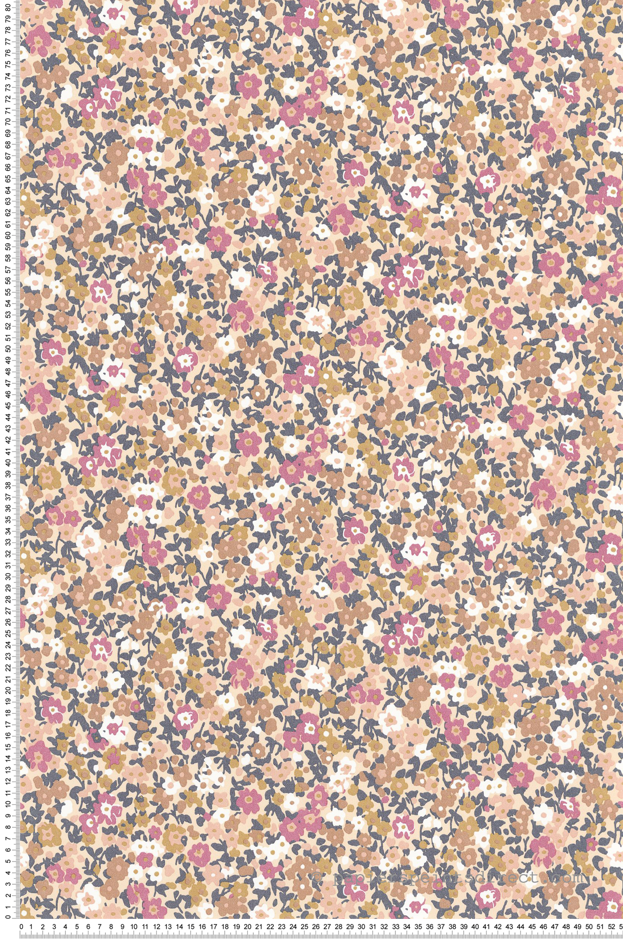 Papier peint Liberty Pansy lilas beige rosé - Flower Market de Casadéco | Réf. FLOM89215404