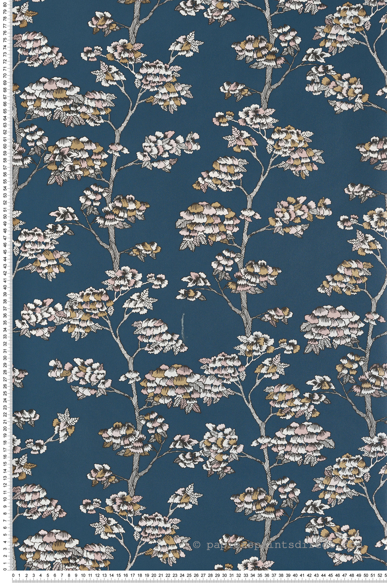 Papier peint Arbre Jardin de Kyoto bleu doré - Nos Gravures de Casélio | Réf. NGR102996252