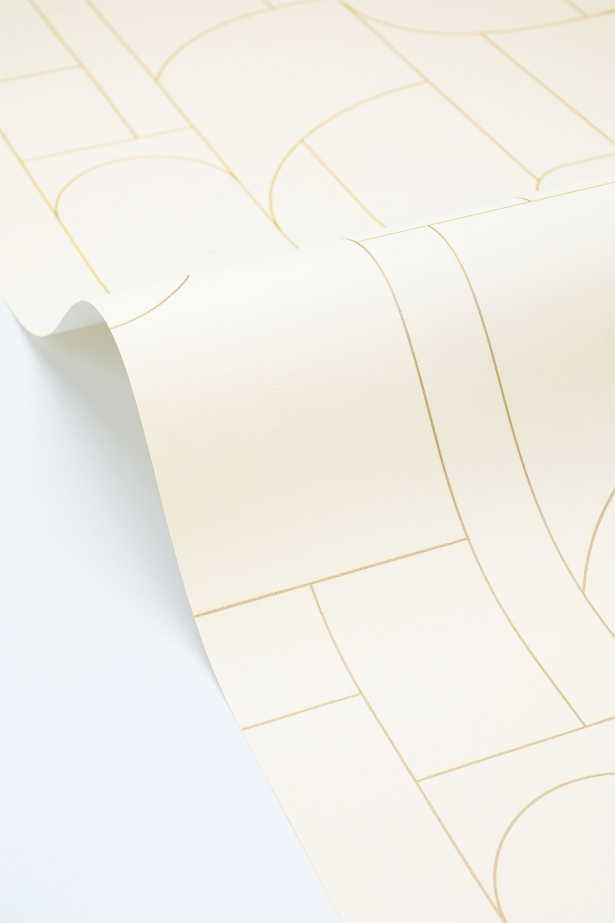 Papier peint Design Géométrie Achille blanc doré - Maison Siméon de Casélio VAGUE | Réf. MSI107390199