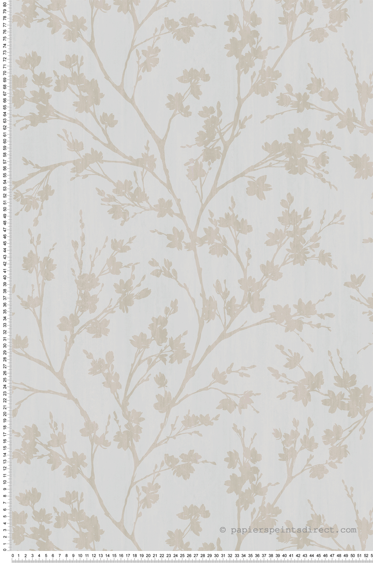 Papier peint Branche Fleur gris beige - Jardin Secret de Lutèce | Réf. LTC-G78530