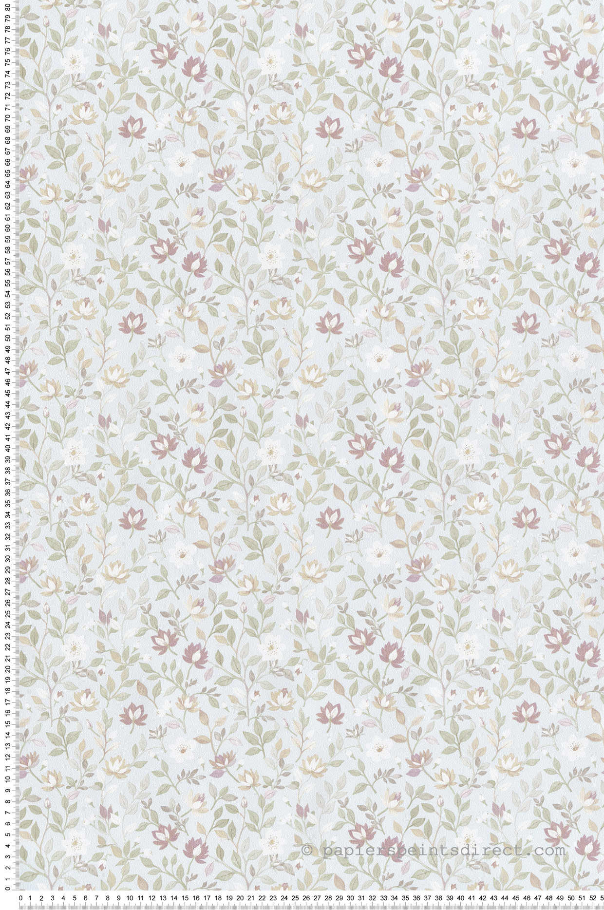 Papier peint Fleuri Allover Charme bleu clair - Garden Party 2 de Montecolino | Réf. MC-8352