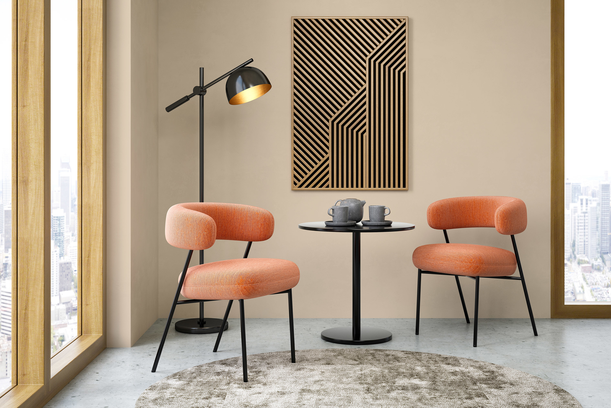 Photo numéro 2 d'une pièce avec un mur peint avec la peinture  Puro beige soothing brown - c7014