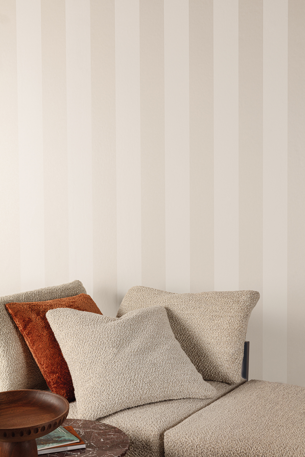 Papier peint Rayure Brody ivoire nacré - Rhapsody de Masureel | Réf. MAS-RHA401